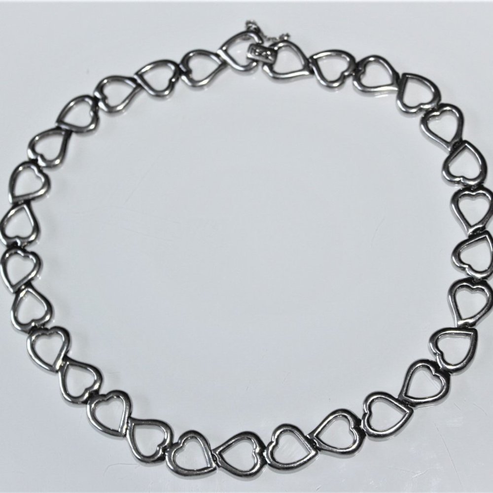 SAINT LAURENT STERLING SILVER HEART NECKLACE